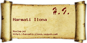 Harmati Ilona névjegykártya